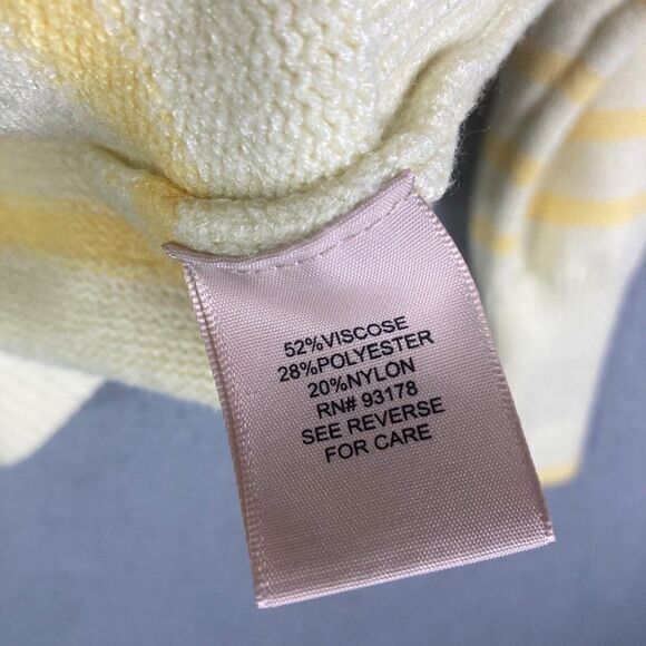 Philosophy Sweater Cropped Yellow Pullover Women's Large Striped Long Sleeve - Picture 12 of 14
